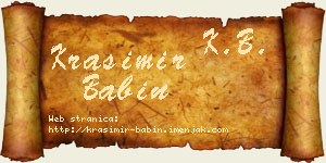 Krasimir Babin vizit kartica